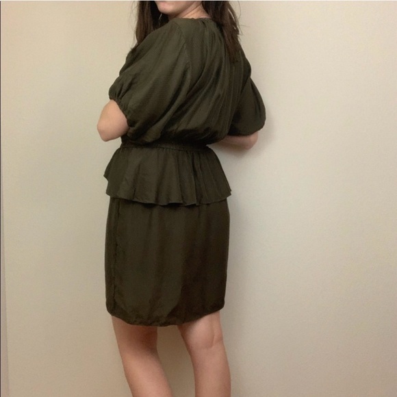 Rebecca Taylor Olive Green Silk Dress - Picture 2 of 2